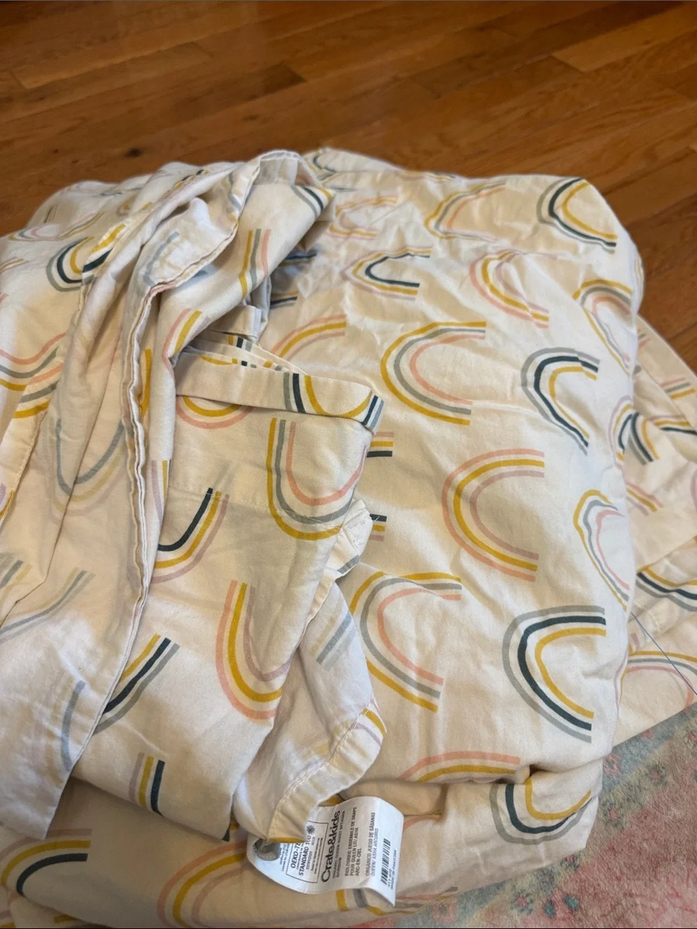 Crate&kids Organic Queen Sheet Set Rainbows 4 Pieces